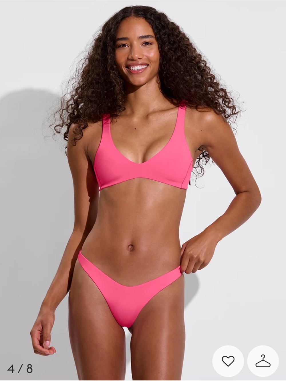 NWT | Left On Friday | Plunge Bikini Top in Zinc (Neon Pink) - Size Medium